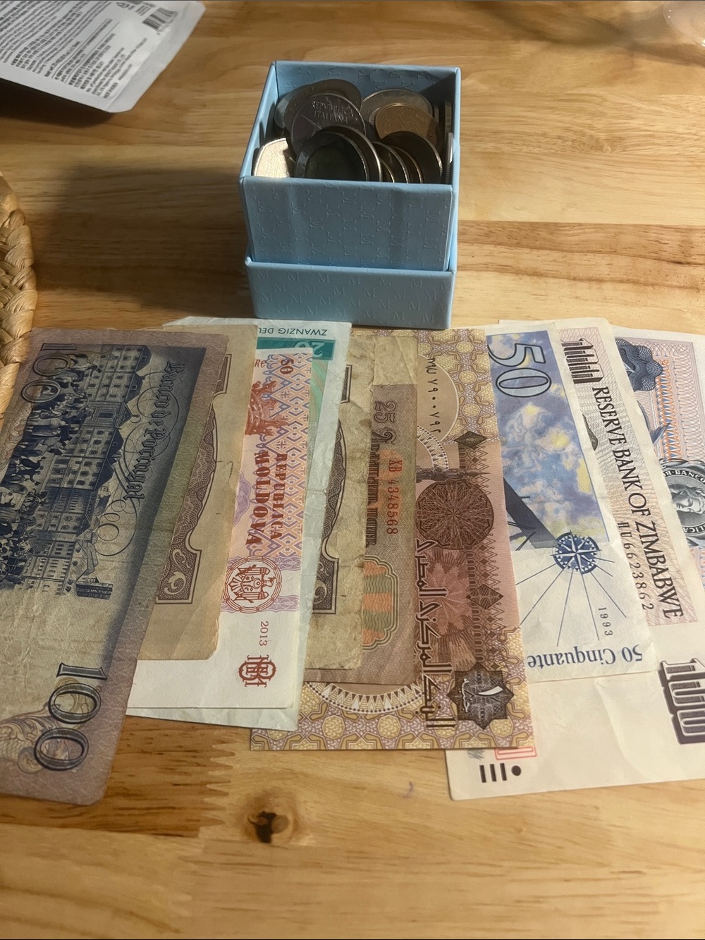 Assorted World Banknotes and World Coins